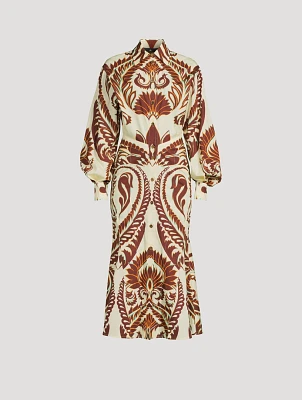 Printed Cotton Shirt Dress