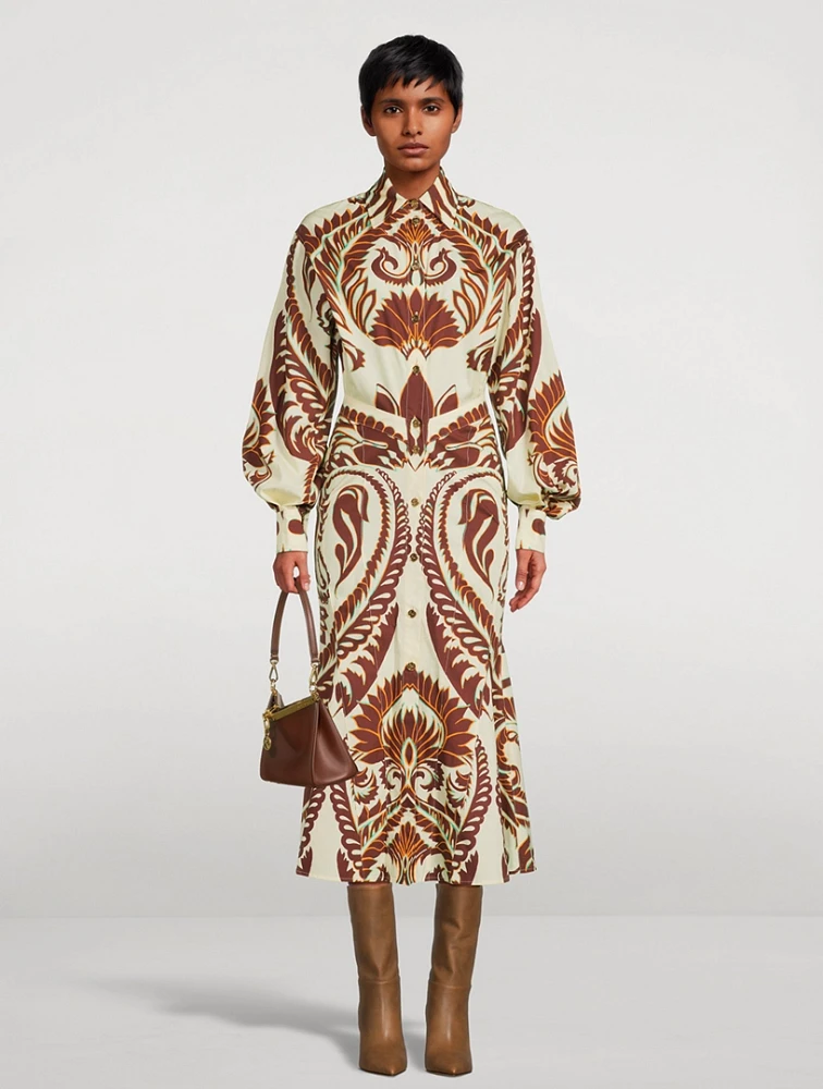 Printed Cotton Shirt Dress