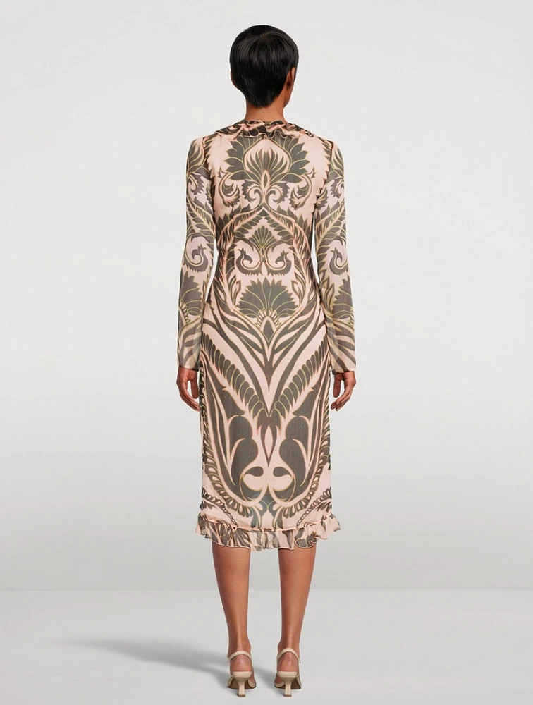 Silk Wrap Dress Angkor Print