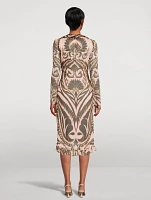 Silk Wrap Dress Angkor Print