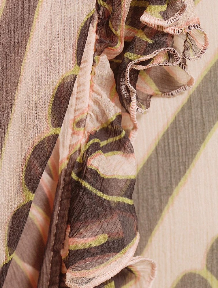 Silk Wrap Dress Angkor Print