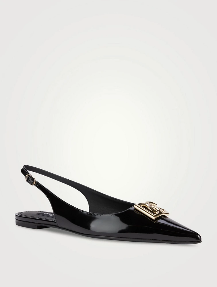 Lollo Patent Leather Slingback Flats