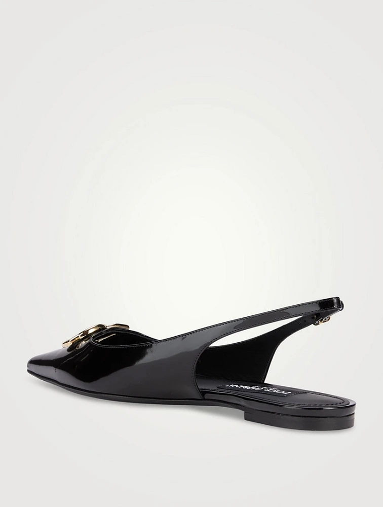 Lollo Patent Leather Slingback Flats