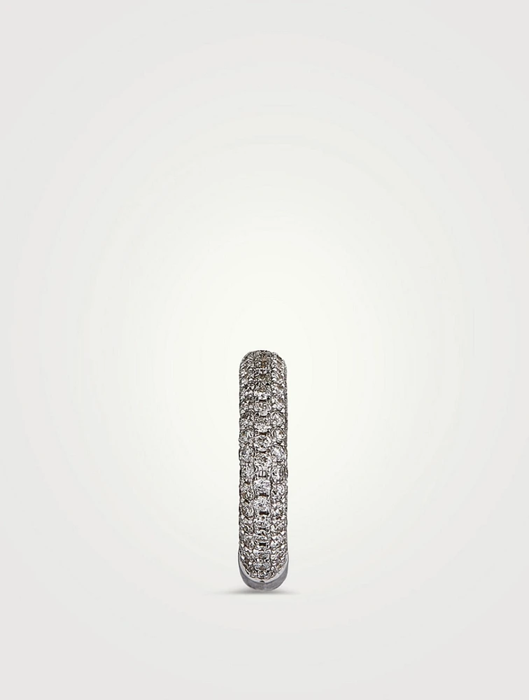 18K White Gold Heart Ear Cuff With Diamonds