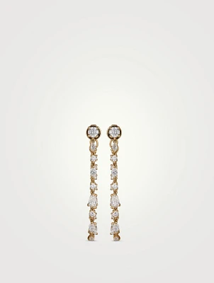 18K Gold Loop Earrings With Diamonds