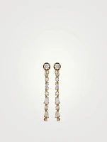 18K Gold Loop Earrings With Diamonds