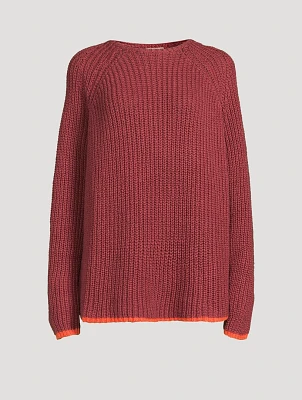 Contrast Rib Knit Sweater