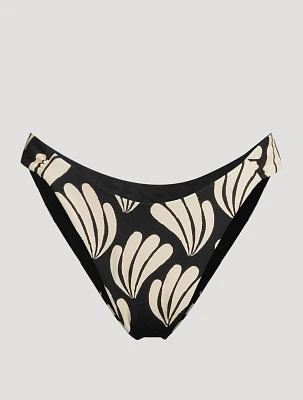 Ruched Side Curve Brief Swim Bottoms