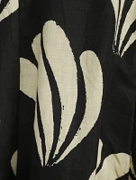 Linen Dress Palm Print