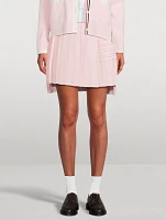 Pleated Cotton Mini Skirt