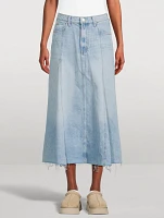 The Full Swing Denim Midi Skirt