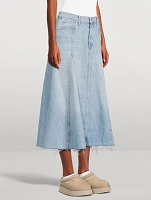 The Full Swing Denim Midi Skirt