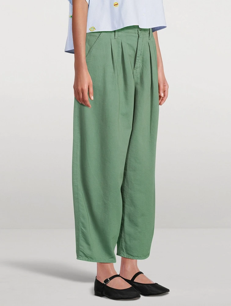 The Pleated Tapered-Leg Trousers