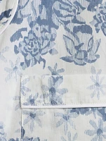 Long Linen Pajama Set Flowers of Time Print