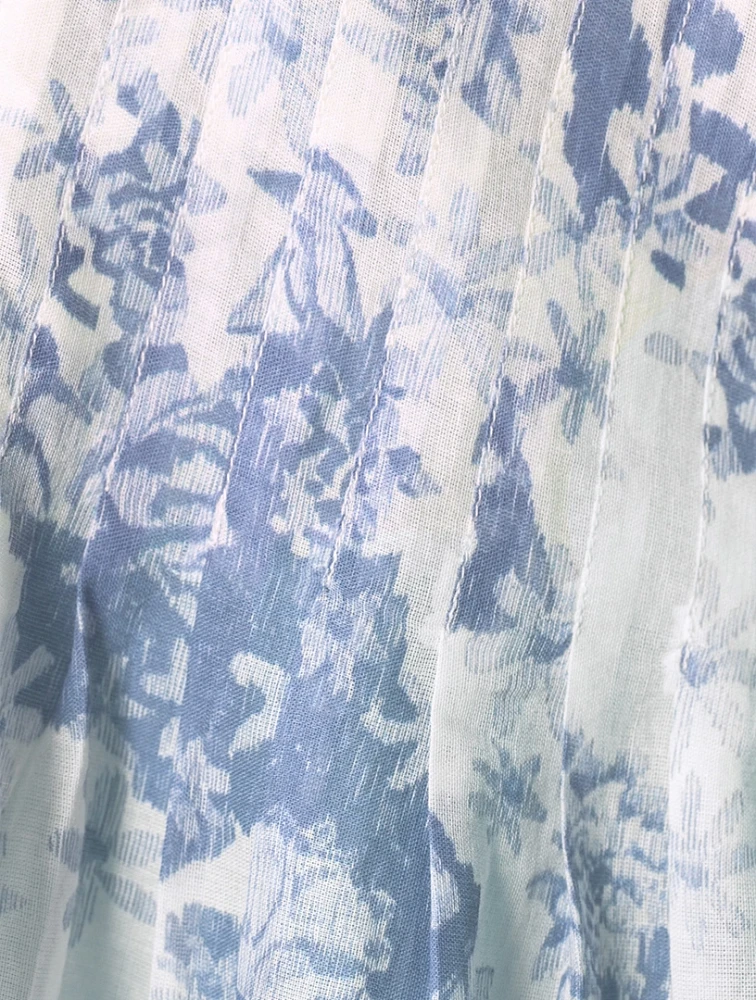 Cotton Voile Top and Shorts Set Flowers of Time Print