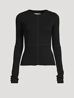 Long-Sleeve T-Shirt With Elbow Slits