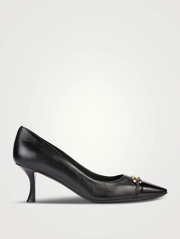 Bria Leather Cap-Toe Pumps