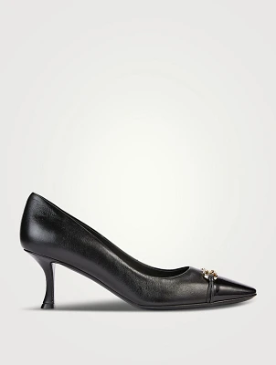 Bria Leather Cap-Toe Pumps