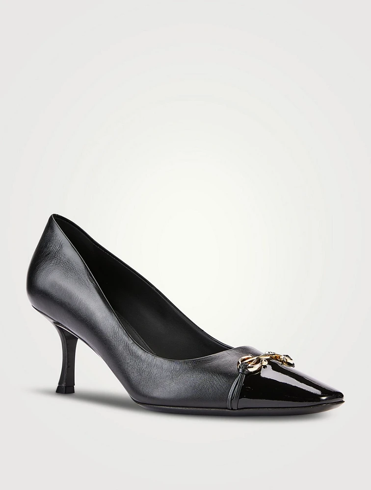 Bria Leather Cap-Toe Pumps