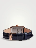Classics Carrée Quartz Leather Strap Watch