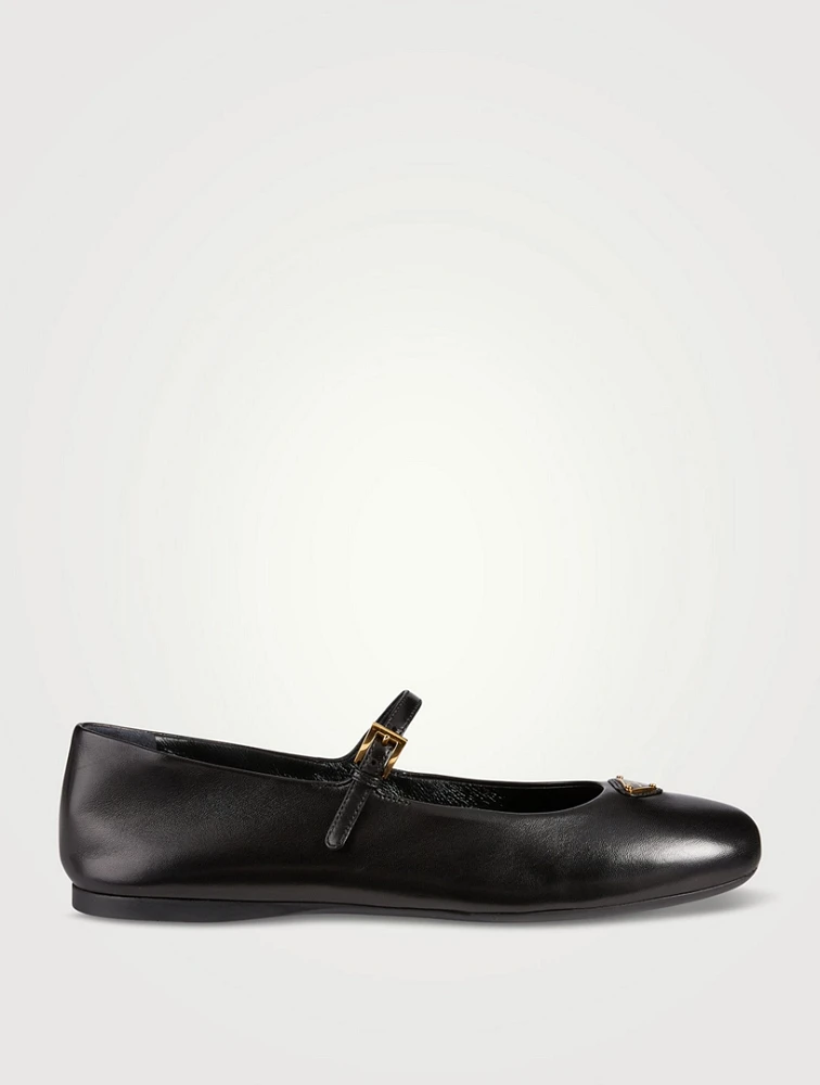 Leather Mary Jane Ballet Flats