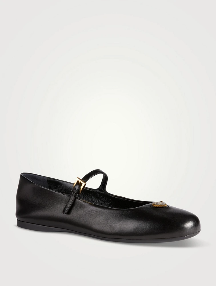 Leather Mary Jane Ballet Flats