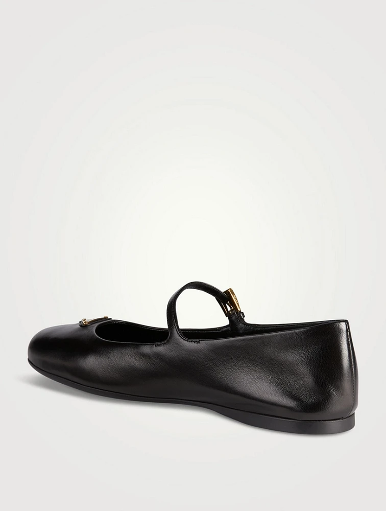 Leather Mary Jane Ballet Flats