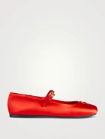 Satin Mary Jane Ballet Flats