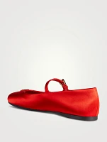 Satin Mary Jane Ballet Flats