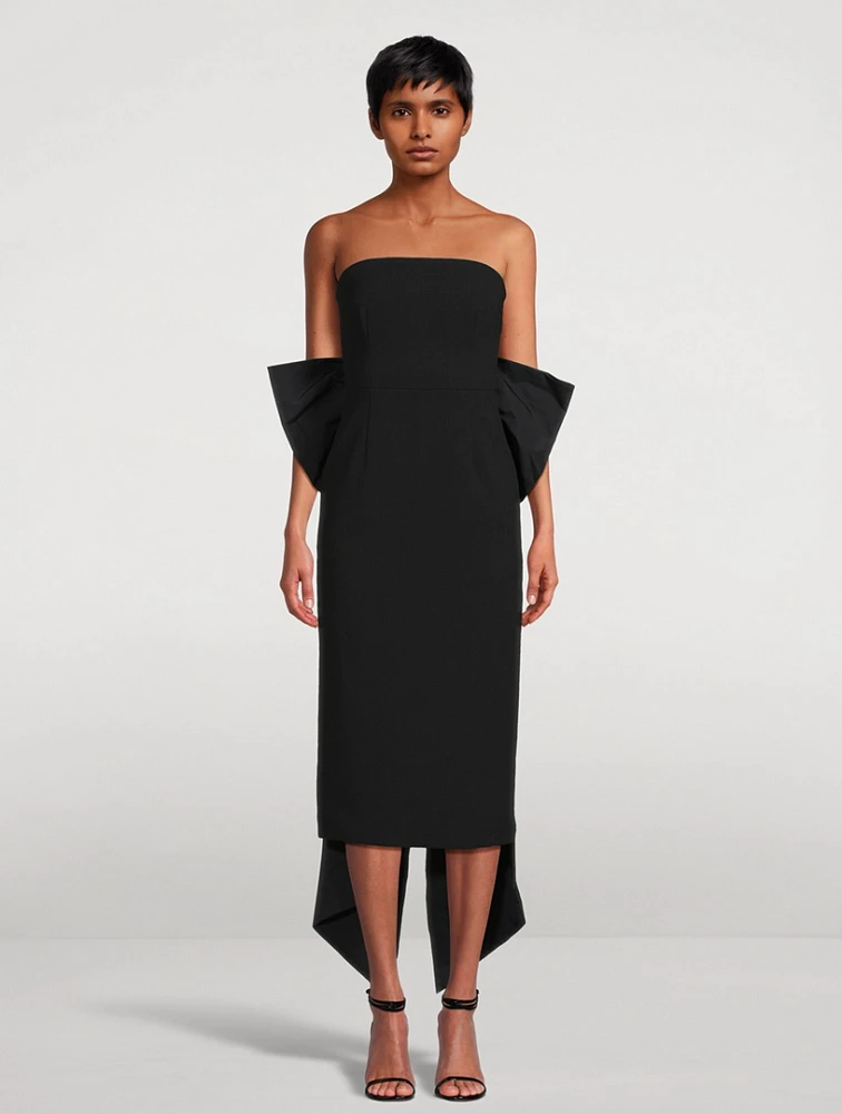 Anais Bow-Trimmed Midi Dress