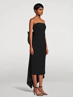 Anais Bow-Trimmed Midi Dress