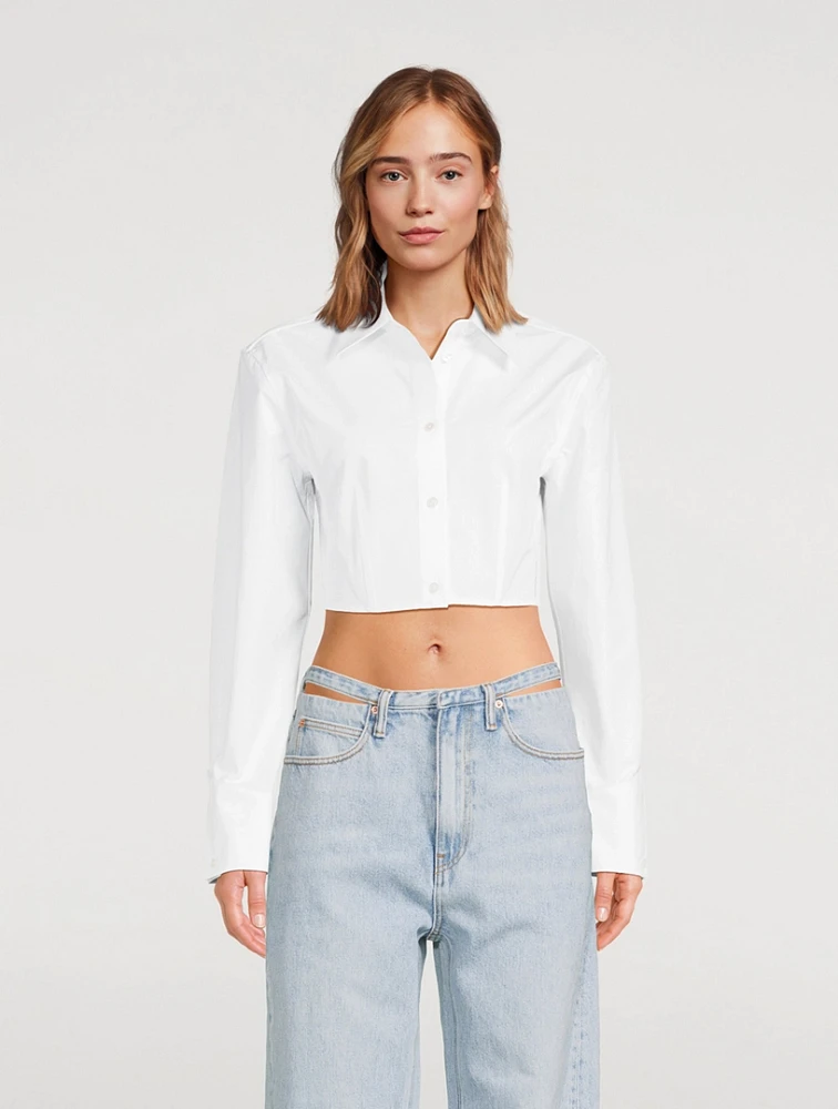 Cropped Poplin Shirt With Boning