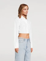 Cropped Poplin Shirt With Boning