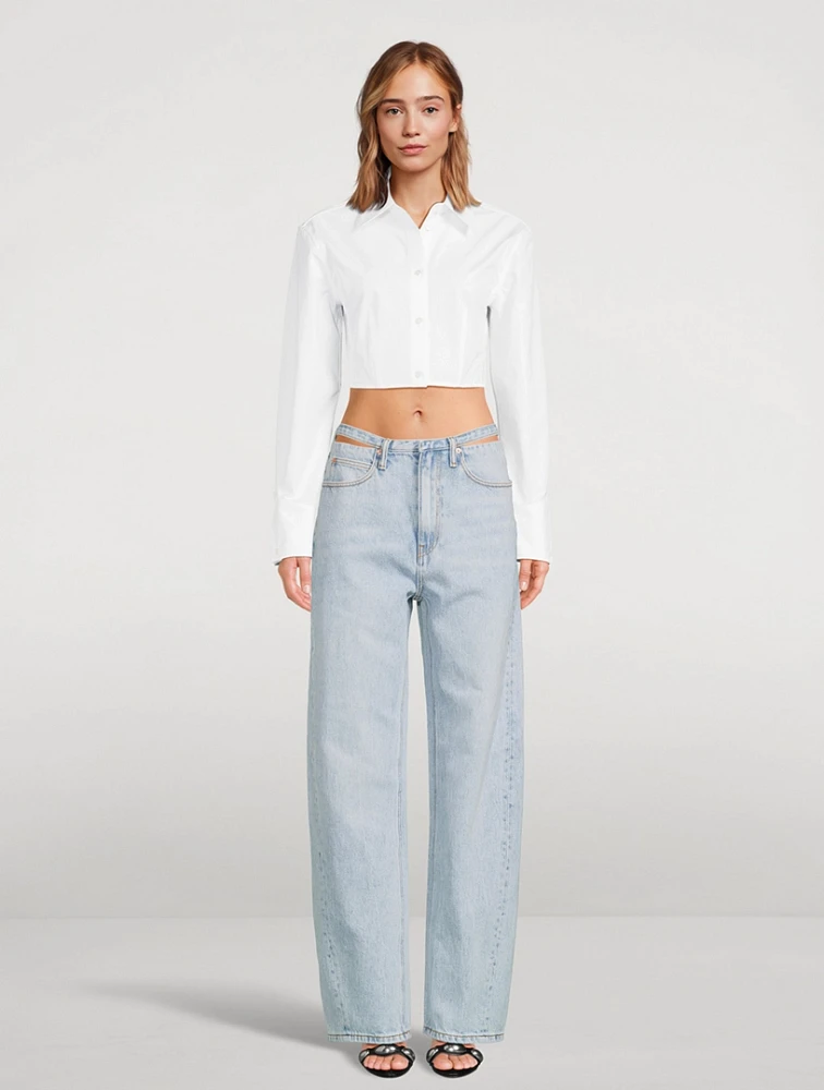 Cropped Poplin Shirt With Boning