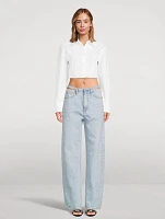 Cropped Poplin Shirt With Boning