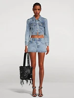 Hotfix Denim Mini Skirt