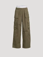 Cotton Twill Mid-Rise Cargo Pants