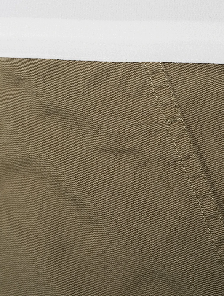 Cotton Twill Mid-Rise Cargo Pants