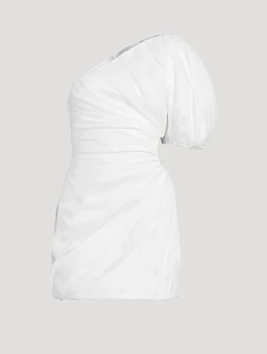 Ruched One-Shoulder Mini Dress