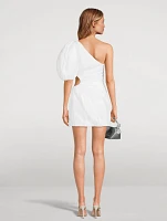 Ruched One-Shoulder Mini Dress