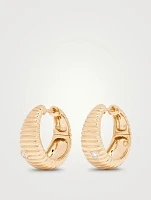 Berlingot 9K Gold Hoop Earrings With Diamonds