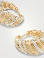 Gaufrette 9K Gold Hoop Earrings