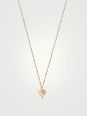 14K Gold Hummingbird Necklace