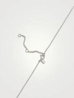 14K White Gold Five-Diamond Baby Butterfly Necklace