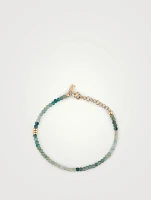 14K Gold Ombré Tourmaline Birthstone Beaded Bracelet