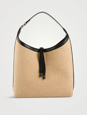 Marcie Raffia Shoulder Bag