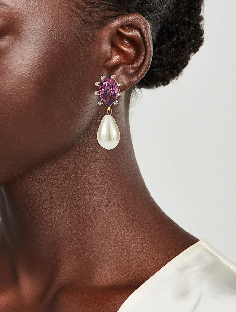 Crystal Pearl Drop Earrings