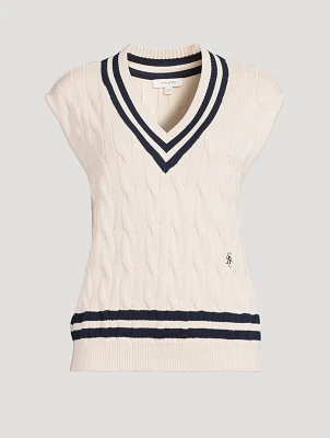 Sporty & Rich x Prince Cable-Knit Sweater Vest