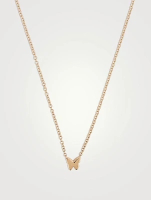 Baby 14K Gold Diamond Butterfly Necklace