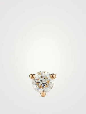 14K Gold Solitaire Diamond Stud Earring